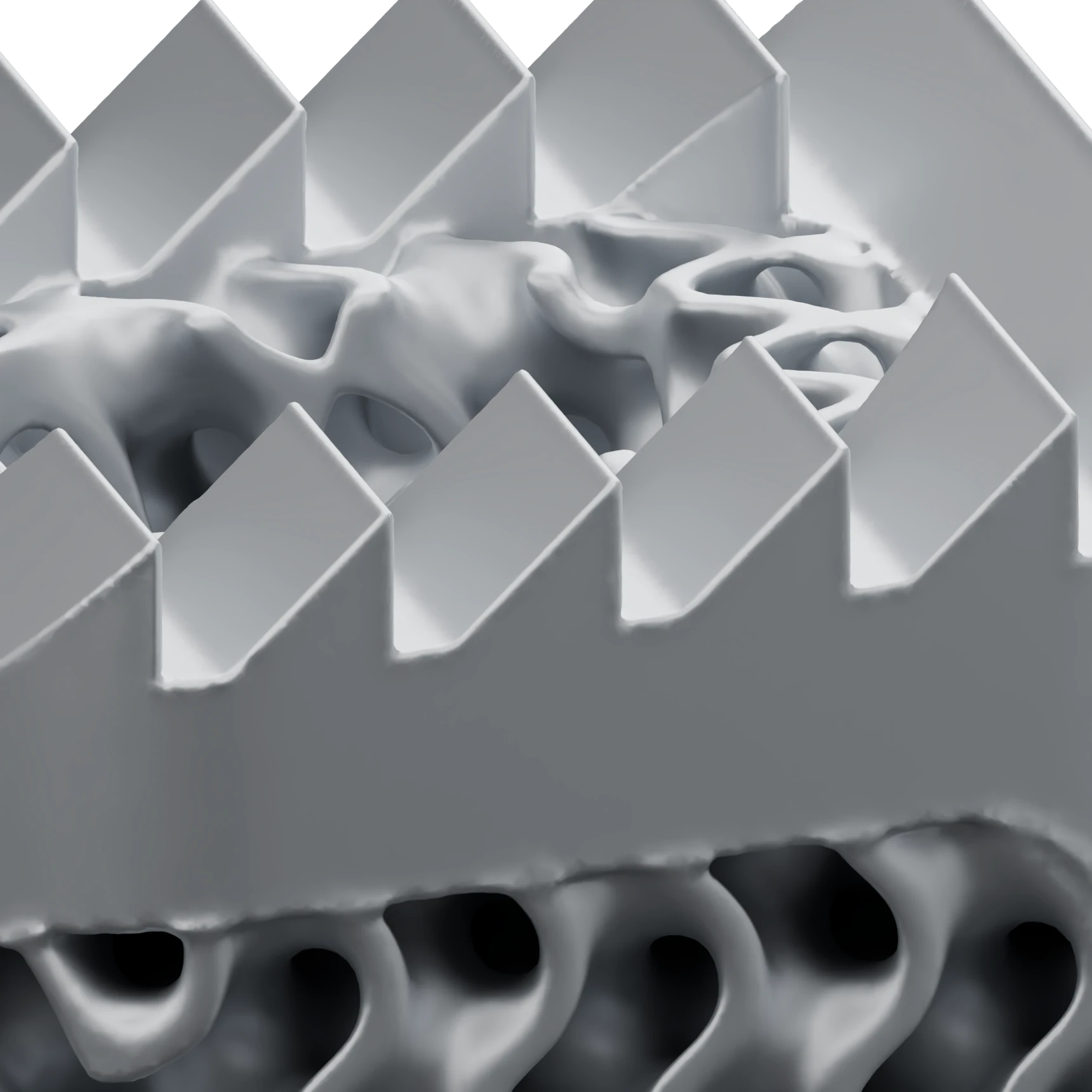 Close-up of the parallel serration ridges on an endplate face