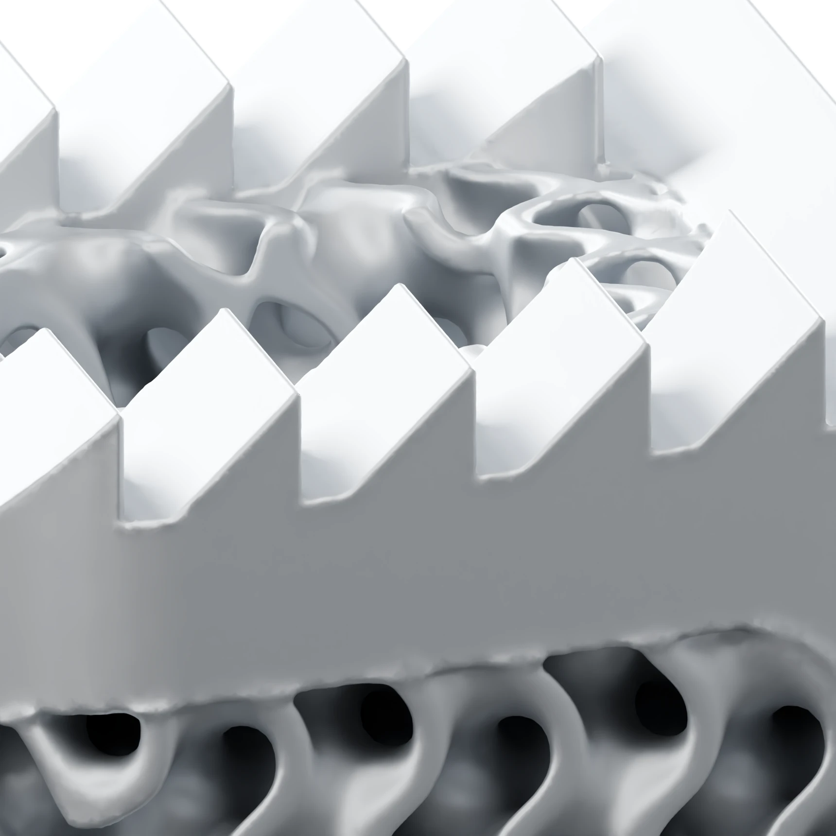 Close-up of the parallel serration ridges on an endplate face